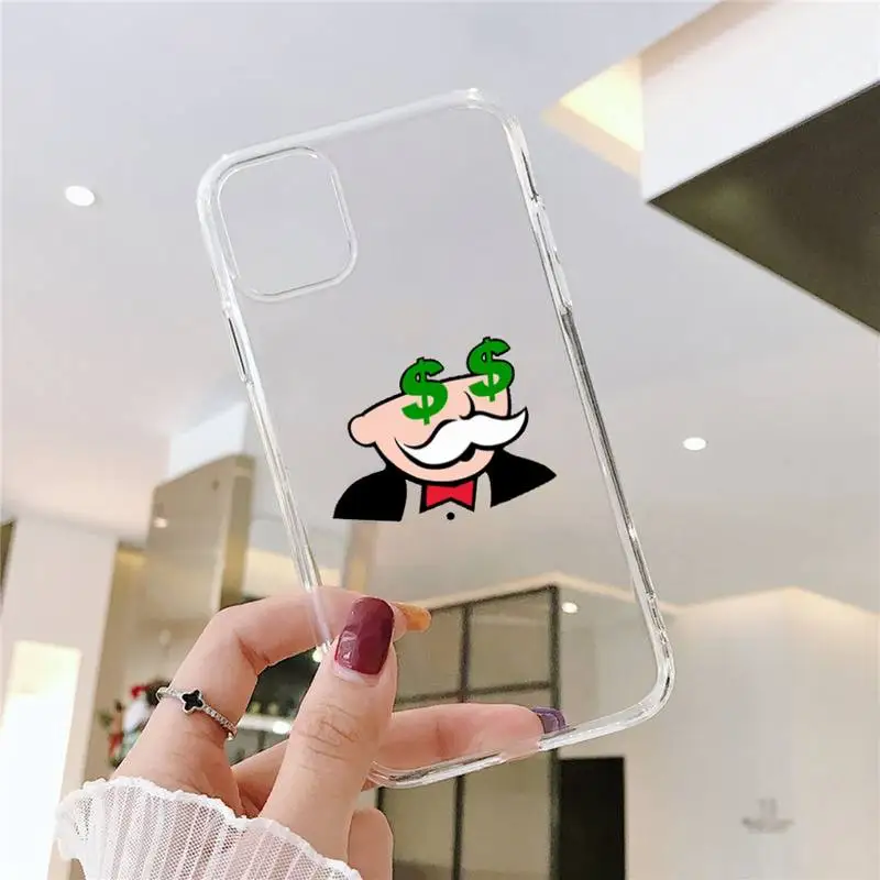 apple iphone 11 Pro Max case Dollar Alec Monopoly Phone Case For iPhone 11 12 Mini 13 Pro XS Max X 8 7 6s Plus 5 SE XR Transparent Shell cool iphone 11 Pro Max cases
