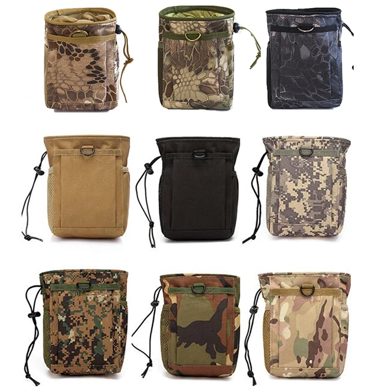 

Molle Tactical Drawstring Magazine Dump Pouch Adjustable Military Utility Belt Fanny Hip Holster Bag Outdoor Ammo Pouch Gear