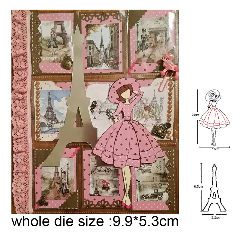 

Metal Cutting Dies Woman lady girl tower Scrapbooking dies Stencils dies Embossing Dies For DIY Papers Cards Making Crafts dies