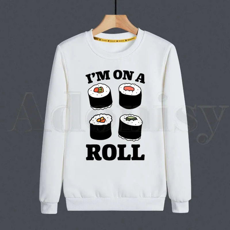 

Japanese Style Kawaii Sushi Hoodies Sweatshirt Print Trend Mens Clothes Hip-Hop Male Crewneck Hoodies Men