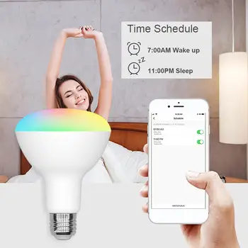 

BR30 LED Smart WiFi Light Bulb Timing Function Voice Control Online Upgrade E26 E27 Base Works with Alexa Google Assistant