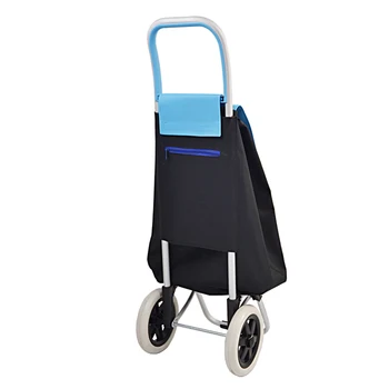 

Side Zipper Portable Shopping Cart 6-inch Wheel Folding Vegetable Car Steel Pipe Aluminum Alloy Frame