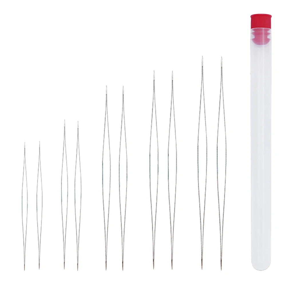 

10Pcs 5 Sizes Big Eye Beading Needle Open Beads Needle Jewelry Making Tools