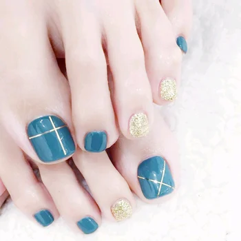 

12 Sheets Toenail Sticker Fake Toenails Full Cover Nail False Nail Fake Toenail Sticker Toenail Patch Manicure Decoration (6 Pat