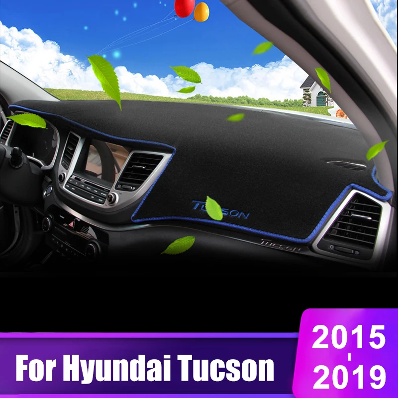 

For Hyundai Tucson 2015 2016 2017 2018 2019 Car Dashboard Cover Mat Avoid Light Pad Instrument Platform Desk Carpets Accessories