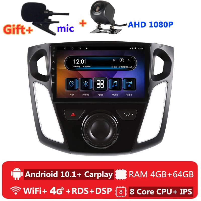 2 din 8 ядер android 10 автомобильное радио авто стерео для Ford Focus 3 Mk 2011 2012 2014 - 2019