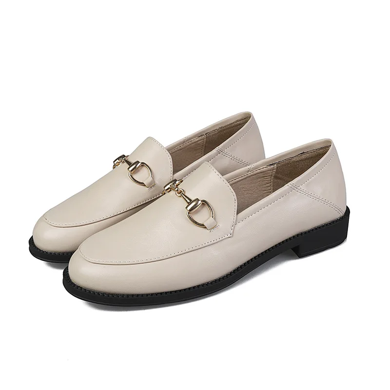 

2019 Spring New Style Flat Heel Fashion Shoes Women's Loafers Slip-on Metal Buckle Double Purpose Step on with WOMEN'S Shoes