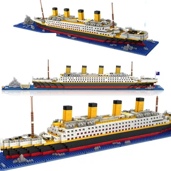 

Titanic Ship Blocks 1860 pcs Mini Micro Block Model Boat DIY Assemble Building Block Diamond Classical Brick Kids Toys