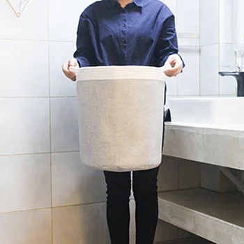 

HOT Household Clothes Storage Basket Fabric Foldable Modern Decorative Woven Dirty Clothes Storage Box Household Laundry Basket