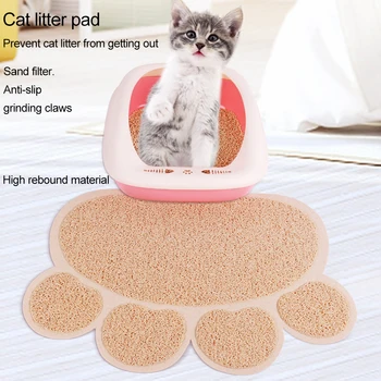 

1pc Pet Paw Pad Print Dog Waterproof Cat Litter Mat Multiple Colors Cat Toilet Mat Easy Cleaning Mat Feeder For Pet Supplies