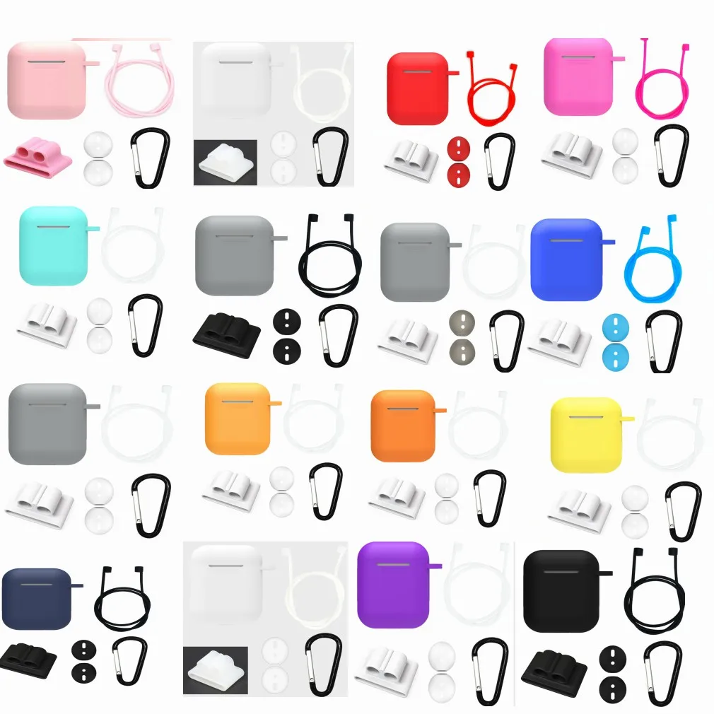Мягкий силиконовый чехол для Airpods противоударный защитный чехол для наушников Водонепроницаемый Анти-потеря ремешок для гарнитуры аксессуары