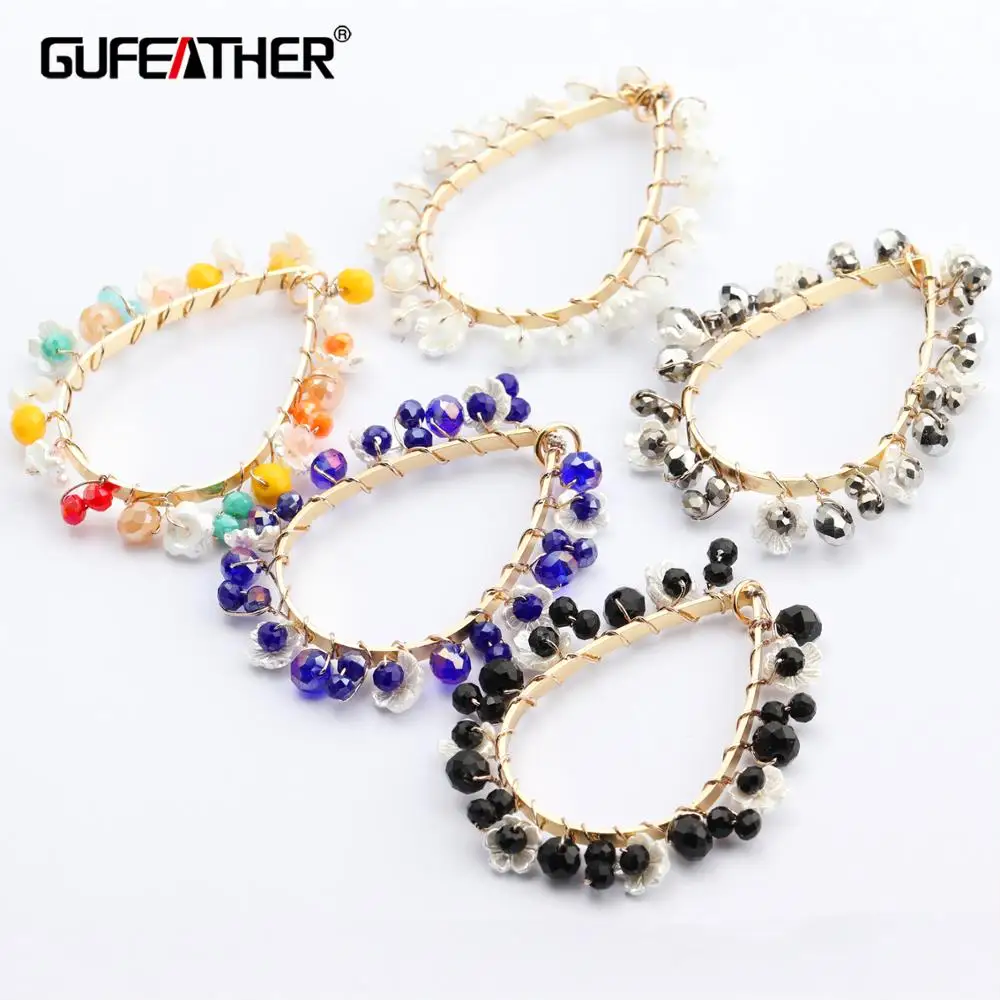 GUFEATHER M529, аксессуары для ювелирных изделий, ручная работа, аксессуары для бусин, медный металл, амулеты, изготовление ювелирных изделий, прыгающее кольцо, diy серьги, 6 шт./лот