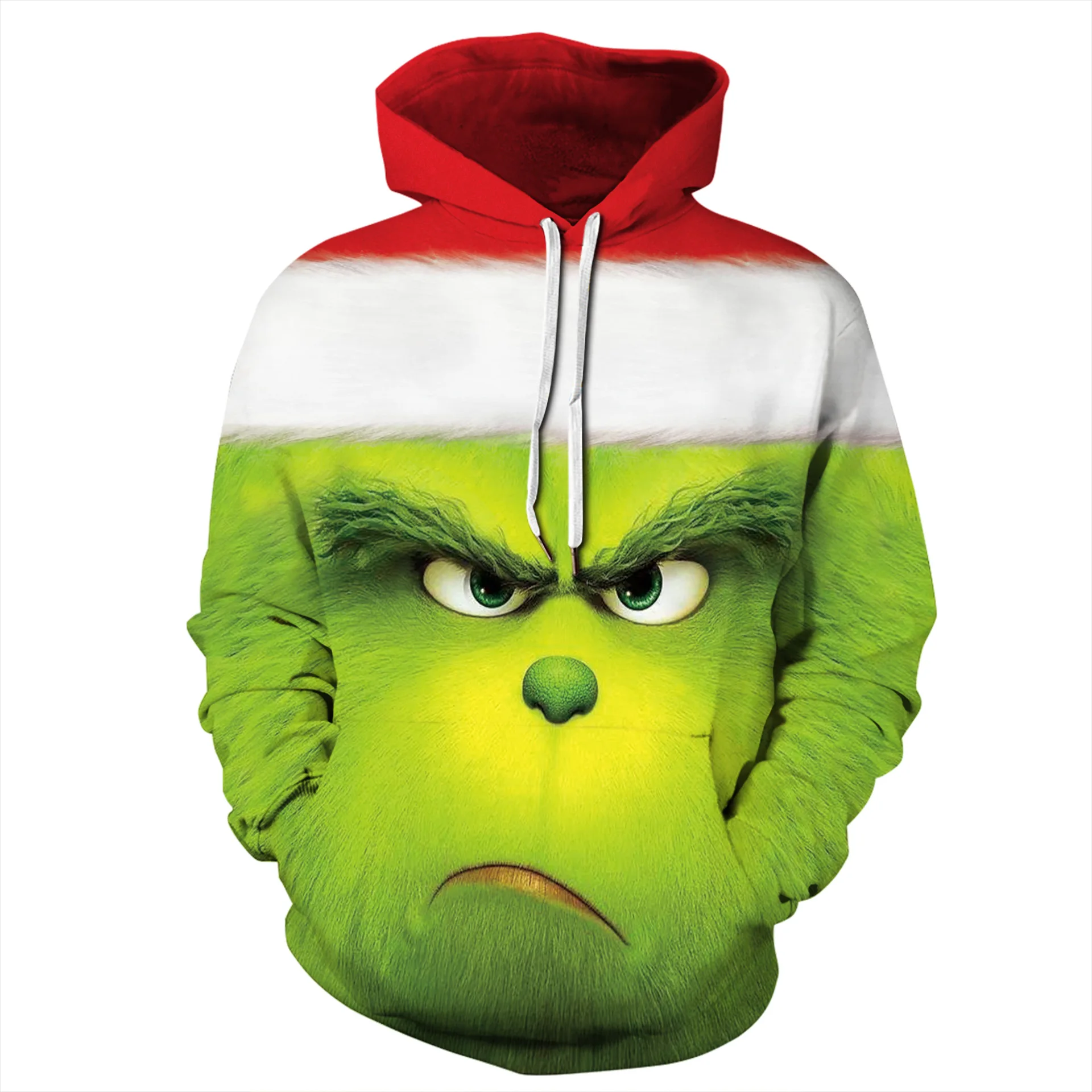 3d Anime Hoodie Green Grinch Men's Pullover Jacket Winter Casual Fashion Sweatshirt Cartoon Oversized Hoodie Street Men Clothing