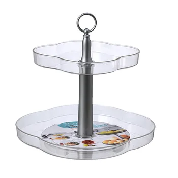 

Modern Simple Multifunction Countertop Home Organizer Dining Room 2 Tiers Snack Dish Fruit Basket Kitchen Candy Storage Tray