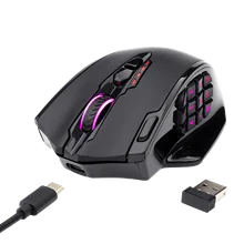 Redragon m913 2.4g sem fio gaming mouse 16000 dpi rgb gaming mouse com 16 botões programáveis mmo fps para o portátil do jogador