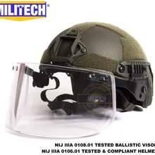 MILITECH Оливер Драб OD Deluxe NIJ IIIA БЫСТРО Пуленепробиваемый Шлем и комплект козырька Дело баллистический шлем-пуля маска пакет