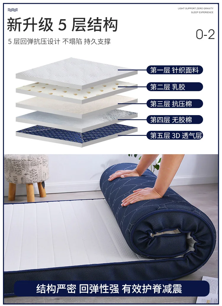Description Picture 6 of itemnatural Thai latex mattress 9cm and 5cm Single double size Memory foam filling stereoscopic student dormitory Tatami