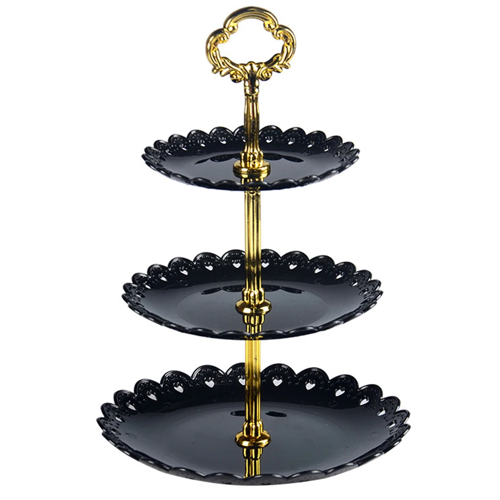 3-Tier Plastic Cupcake Stand Dessert Plates Strong and Steady hand-made Clear Tiered Cake Stand Wedding Cupcake Tower