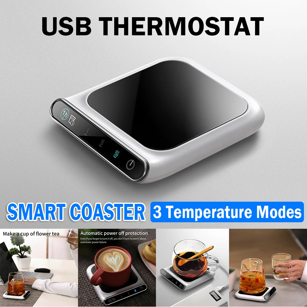 3 Modes Smart Coaster Cup 5V USB Electric Heater Coffee Mug Water Bottle Milk Drink Warmer Tray Mat for Home Office | Дом и сад