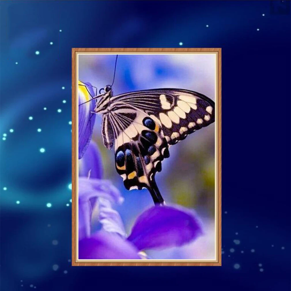 Ручной работы DIY цветочные картины дома гостиной украшения красочные бабочки точка дрель алмазная живопись