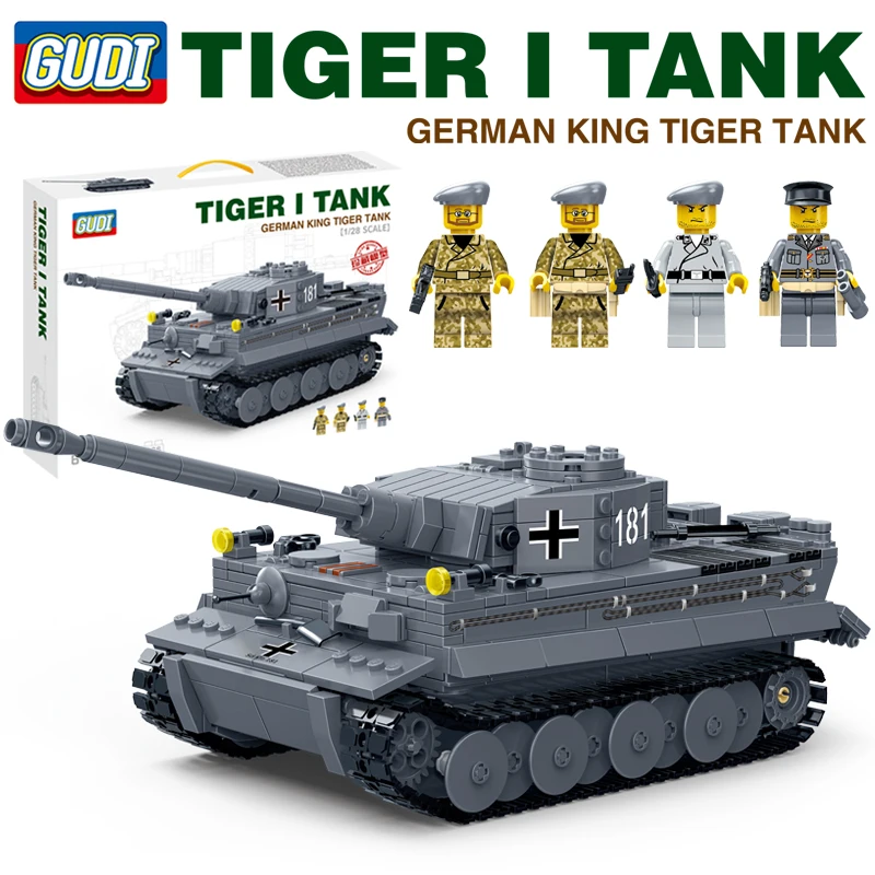 Gudi 1467 шт. военный немецкий Король тигр I танк M1A2 ABRAMS основной боевой танк MBT строительные блоки кирпичи DIY Детский обучающий игрушки для детей