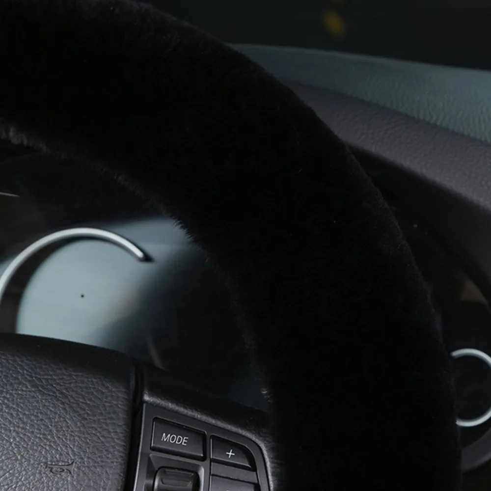Набор для автомобильного салона из натуральной шерсти, аксессуары без запаха, прочный Набор из чистой шерсти, чехол на руль