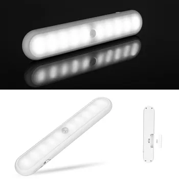 

LED Night Lights 10LED Human Body Sensor With Magnet Adsorption LED PIR Sensor Cabinet Closet Wardrobe Light FH5