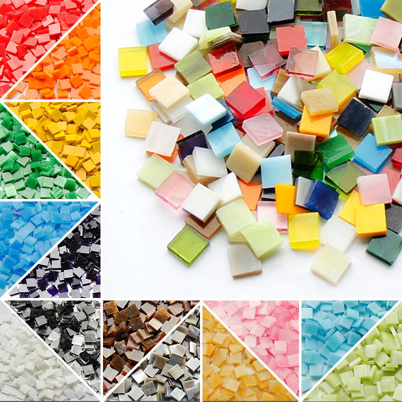 100g Multicolored Stained Glass Pieces Mosaic Tiles for Art Decor Crafts DIY 