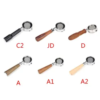 

58mm Coffee Machine Filter Holder E61 Bottomless Portafilter with Wooden Handle