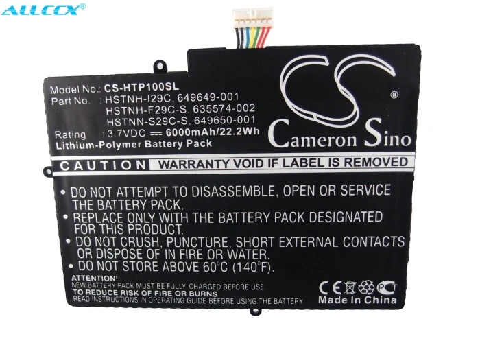Аккумулятор Cameron Sino 6000 мА · ч для HP Touc ad 10 hP с аккумулятором функцией HSTNH F29C S и С