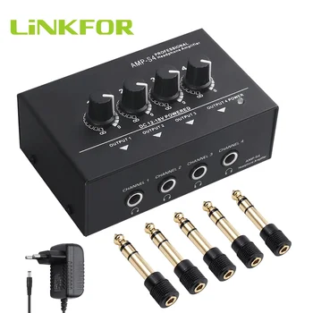 LiNKFOR Professional Multi Channel Mini Earphone Splitter Amp Balanced TRS Headphones Output Jack and TRS Audio Input Stereo AMP