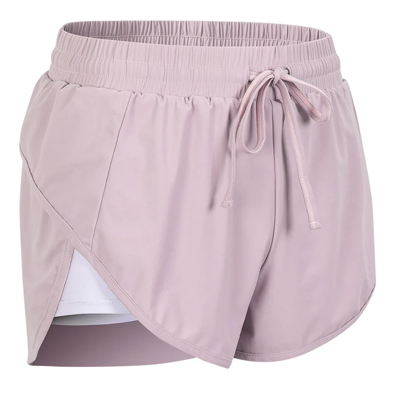 NEW Women Gym Double Shorts Side Pocket Running Shorts Quick Dry Breathable Yoga Women 2 In 1 Workout Fitness Sportwear