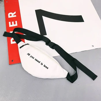 

Travel Waist Bag Letter Print Purse Crossbody Pouch Casual Gift Canvas Fanny Pack Chest Unisex Fashion Sports Portable