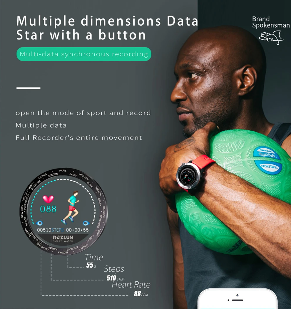 Bozlun 3D умные цифровые часы для мужчин, уличные спортивные часы, монитор сердечного ритма, шагомер, калории, фитнес, Bluetooth, умные часы W30