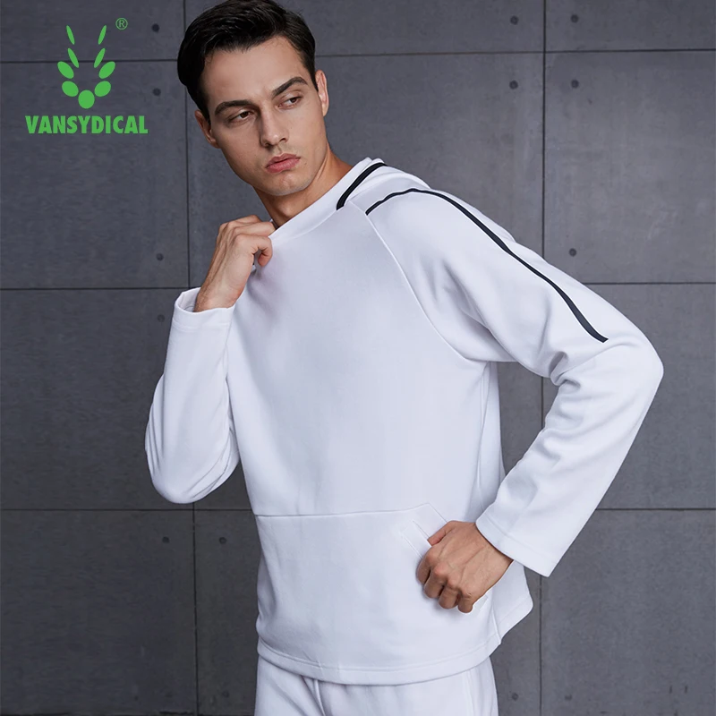 Мужские топы для бега новый осенний модный однотонный свитер с длинным рукавом