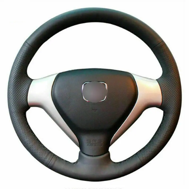 

For Honda Old City Fit Jazz Top Leather Steering Wheel Hand-stitch on Wrap Cover