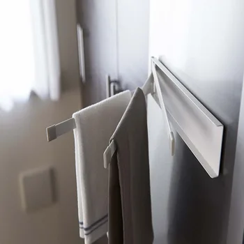 

Magnet towel rack free punch living room bathroom toilet rack kitchen towel rag storage rack