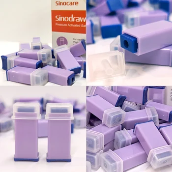 

50 Count Sinodraw Safety Lancets Pressure Activated 28G Lancets for Single Use For Getting Blood Sample