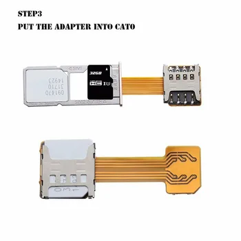 

Card Extender Dual SIM Adapter Extension Cable Slot Durable For Mobile Phone Android UND Sale