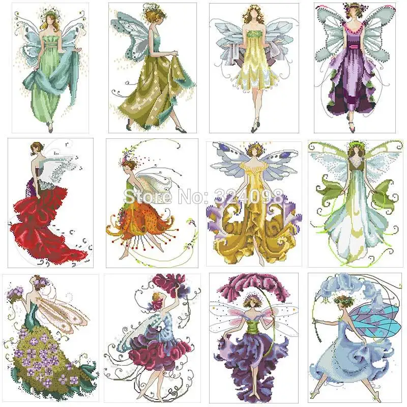 Fairy Series 2 Patterns Counted Cross Stitch 14CT DIY Handmade Chinese Cross Stitch Kits Embroidery Needlework Sets cross stitch kit cross stitch tools