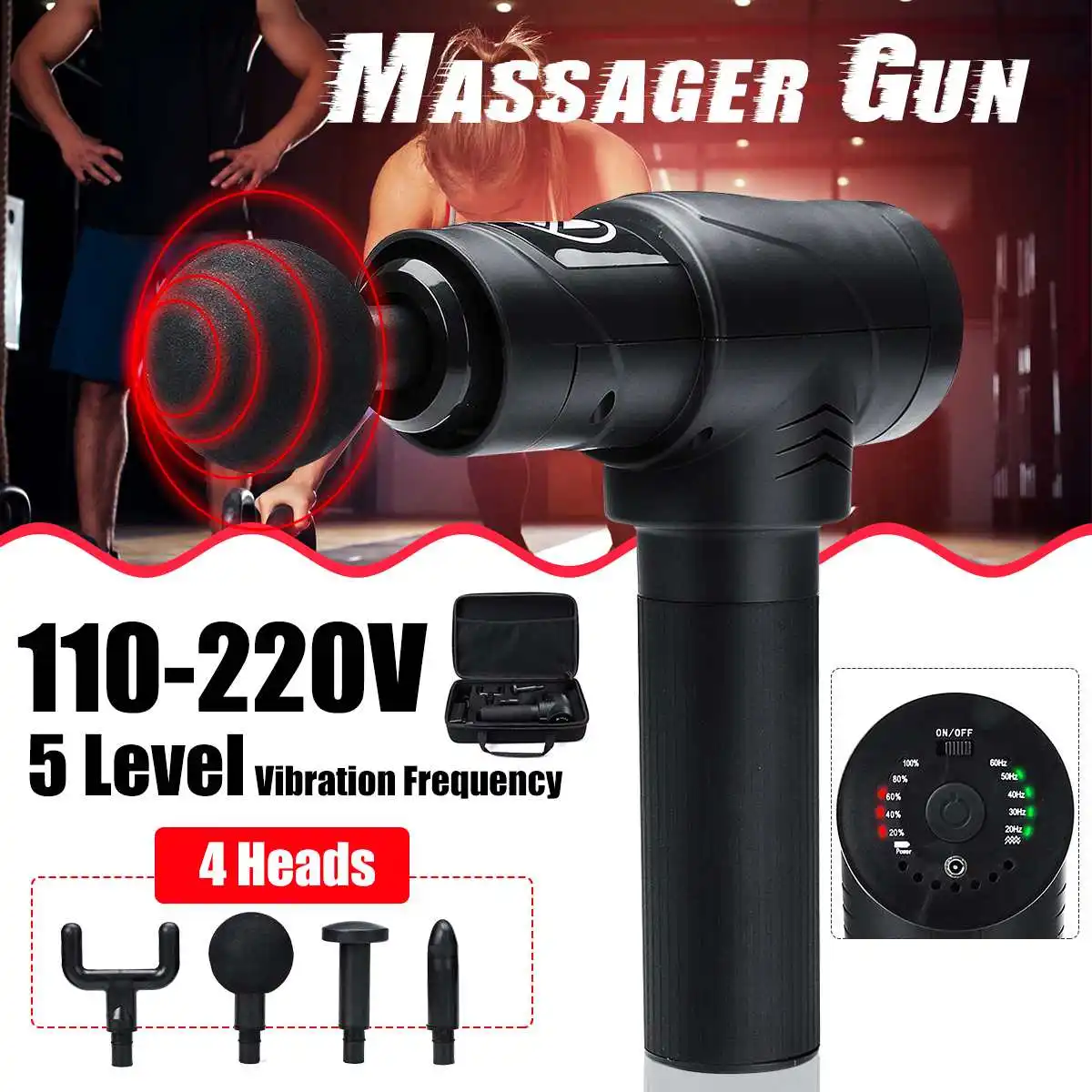 

Muscle Massage Gun 5 Gears Body Therapy Tissue Massager Pain Relief Body Relaxation Vibrador Theragun Massager Machine