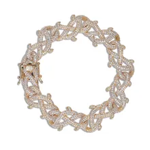 ADWLOF, мужские циркониевые короны, шипы, кубинские звенья, браслет в стиле хип-хоп, ювелирные изделия, золото, серебро, толстая тяжелая медь, Iced Out CZ, браслеты на цепочке