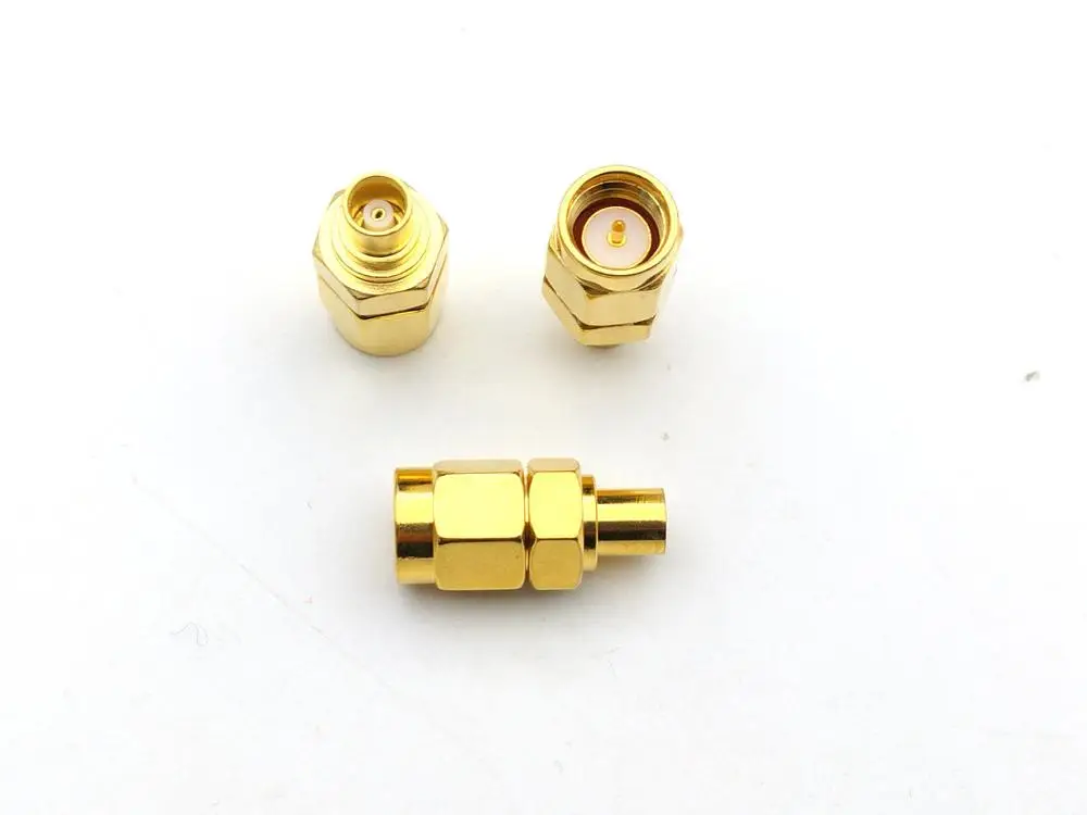 100 шт Золотой SMA штекер к MCX гнездовой разъем RF коаксиальный адаптер|plug gold|plug maleplug