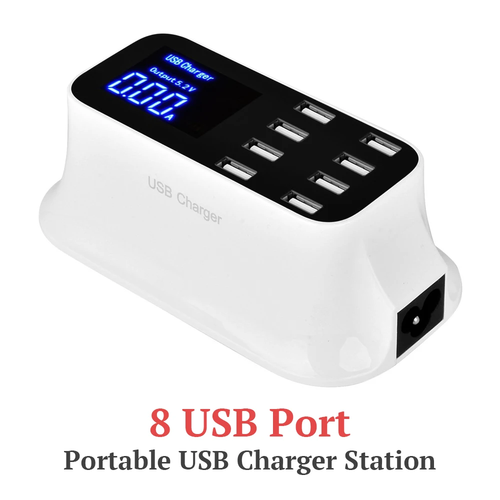 

USB 8 Port Charger HUB Multi USB Charger Station Portable Mobile Phone Tablet MP3 MP4 Camera Fast Charger Travel Universal