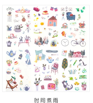 6 листов/1 лот Kawaii канцелярские наклейки s Love cat стикер книга дневник декоративная Мобильная Наклейка s Скрапбукинг DIY ремесло стикер s - Цвет: ShiJianZhuYu