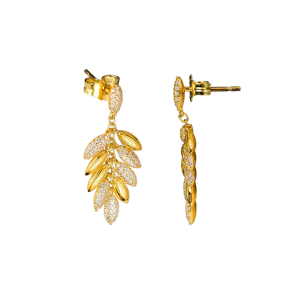 

Shine Floating Grains Earrings 925 Sterling Silver Jewelry For Woman Make up Fashion Female Earrings Party Jewelry Wholesale