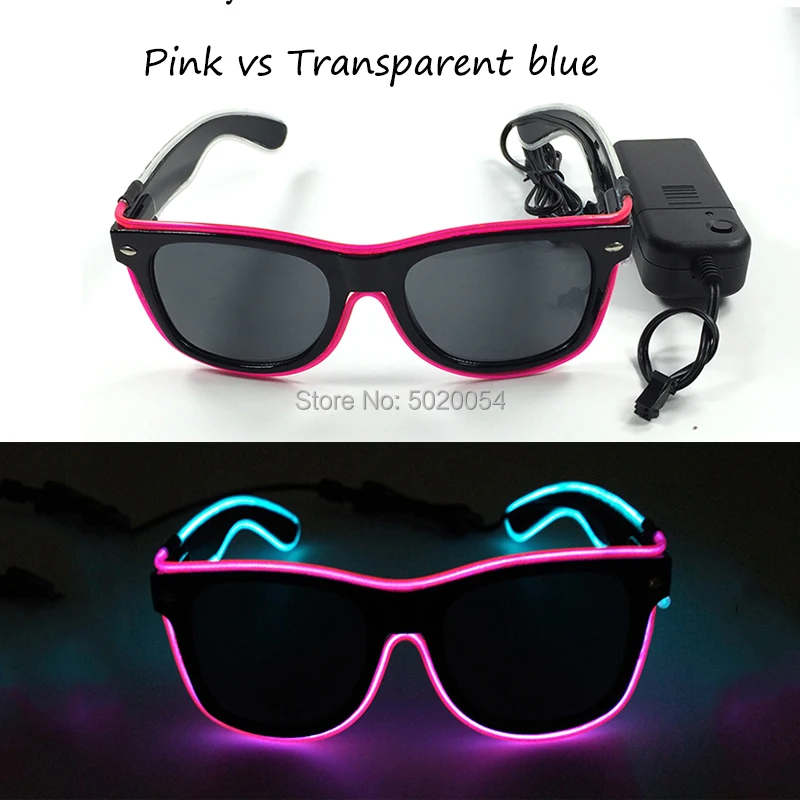 Leuchtende Neon LED Brille Blink Sonnenbrille Bar Party DJ Requisiten Neu 