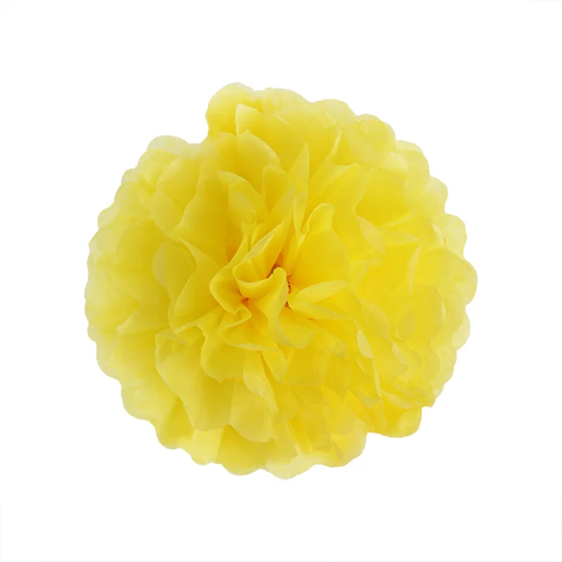Yellow 5 шт., 10 см, 20 см, 30 см, бумажные помпоны, Цветочные шары для свадебного украшения, товары для дня рождения, бумажные помпоны, домашний декор - Цвет: Yellow