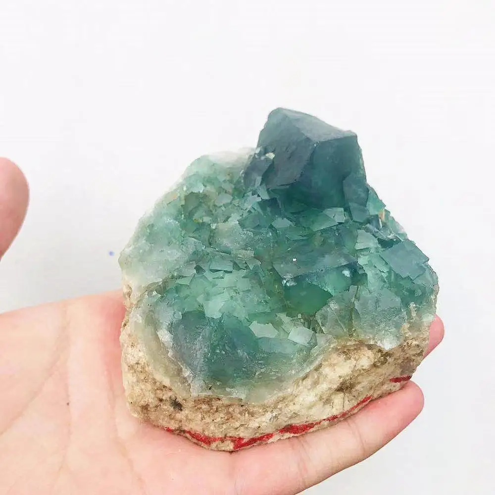 

Natural green raw stone fluorite original mineral specimen healing stone point wand home decoration