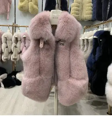 Новое поступление, милая модная женская шуба Highstreet, современная женская шуба из натурального меха лисы, очень удобная мягкая шуба из натурального меха